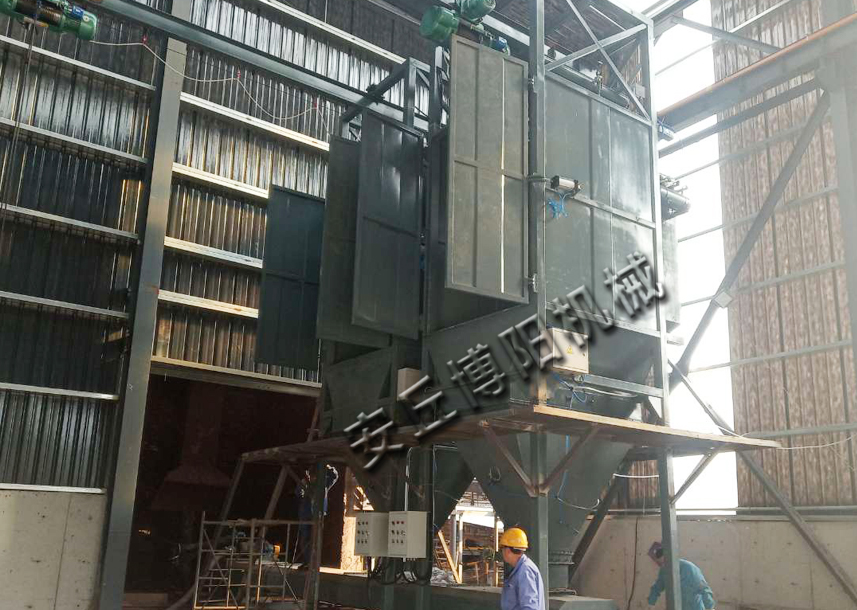 安丘博陽噸袋拆包機客戶處理粉粒物料的卸料作業(yè)